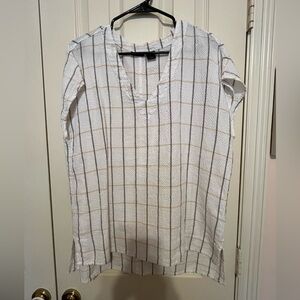 Tahari waffle linen top